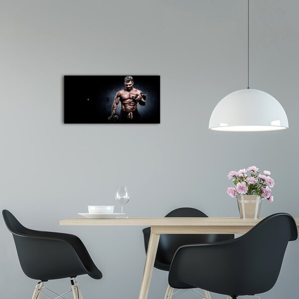Skleněné hodiny na stěnu tiché Svaly pl_zsp_60x30_f_81396798
