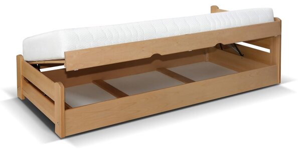 Postel s vyklápěcím roštem Relaxin, 100x200cm, masiv buk