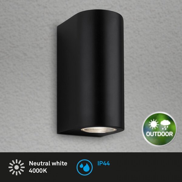 BRILO 3648-025 LED venkovní svítidlo, 15,5 cm, 2x GU10, 4,7 W, černá - BRILO