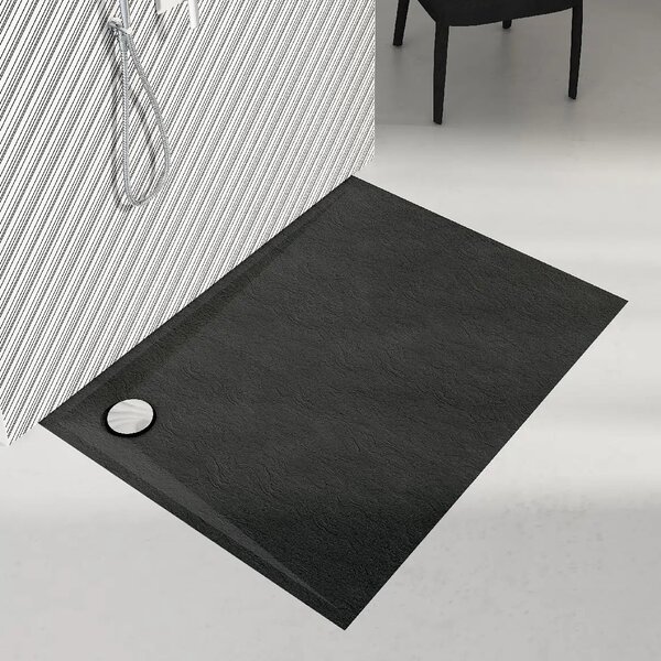 Schedline Libra Black Stone obdélníková sprchová vanička 100x80 cm černá 3SP.L1P-80100/C/ST