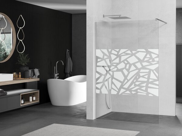 Mexen Kioto sprchová zástěna 70x200 cm 8 mm, chrom, bílé provedení, 800-070-101-01-85