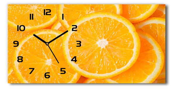 Skleněné hodiny na stěnu Plátek pomeranče pl_zsp_60x30_f_82046808