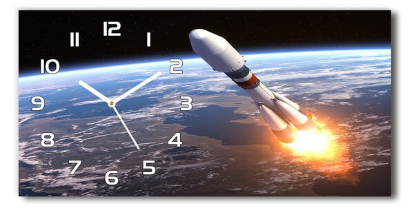 Skleněné hodiny na stěnu Vesmírná raketa pl_zsp_60x30_f_82396633