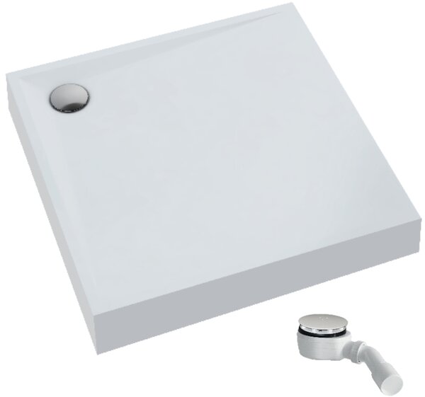 Schedpol Solido čtvercová sprchová vanička se sifonem 90x90 cm bílá 3.1461