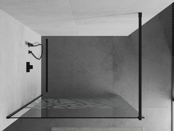 Mexen Kioto sprchová zástěna 70x200 cm 8 mm, černé, bílé provedení, 800-070-101-70-85