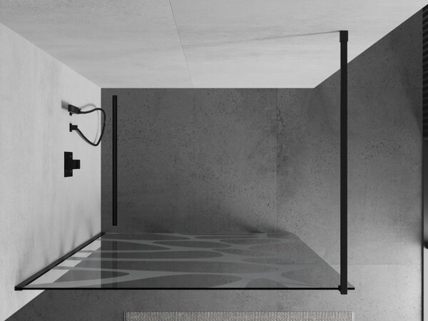 Mexen Kioto sprchová zástěna 70x200 cm 8 mm, černé, bílé provedení, 800-070-101-70-97