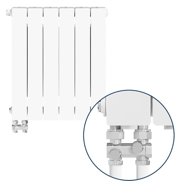 KFA Armatura ADR500 pokojový radiátor 57x48.3 cm podłączenie spodní bílá 763-064-44