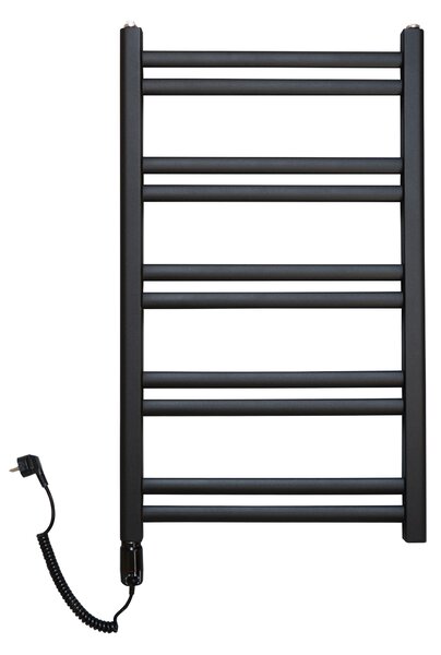 Regnis Retro, topné těleso 440x900mm se středovým připojením 50mm, 436W, černá matná, RETRO90/40/D5/BLACK