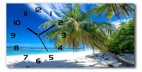 Skleněné hodiny na stěnu Tropická pláž pl_zsp_60x30_f_82585815