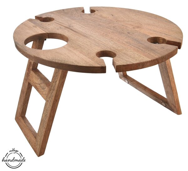 Piknikový tác-stolek MANGO pr. 39,5 cm, v. 24,5 cm