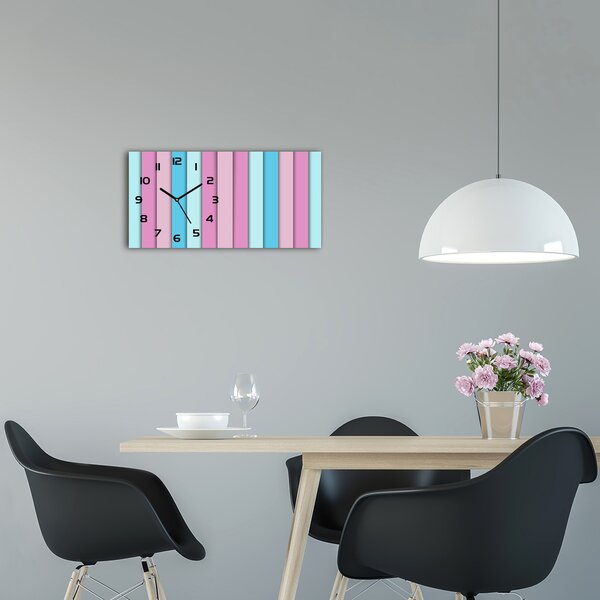 Skleněné hodiny na stěnu tiché Barevné pásky pl_zsp_60x30_f_82682743