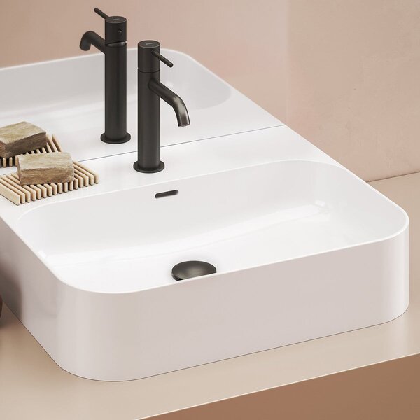 Ravak Ceramic umyvadlo 55.3x45.2 cm obdélníkový klasický bílá lesk XJX01155000