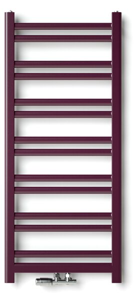 Regnis Retro, topné těleso 300x1100mm se středovým připojením 50mm, 444W, černá matná, RETRO110/30/D5/BLACK