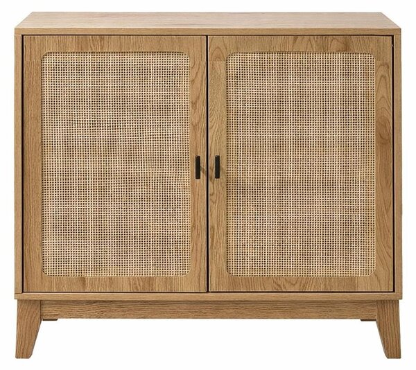 CALICOSY – příborník se 2 dvířky z přírodního ratanu, šířka 80 cm – ALIA
