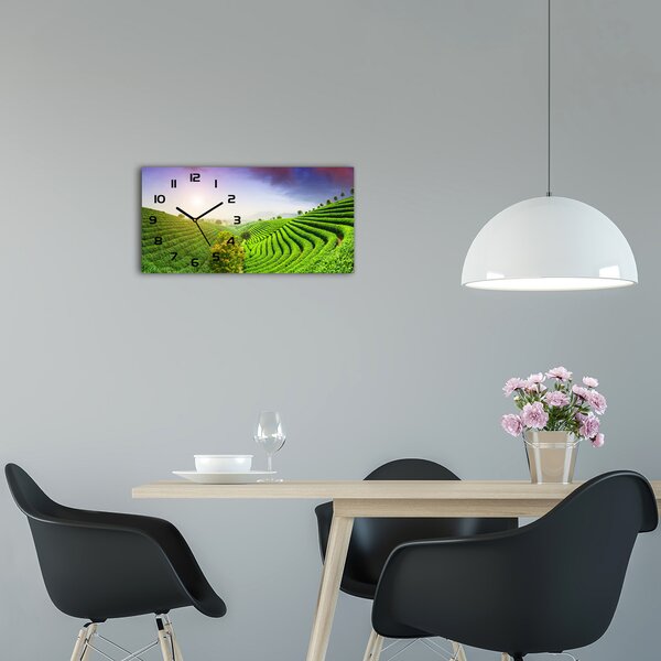 Skleněné hodiny na stěnu Plantáž čaje pl_zsp_60x30_f_83004057