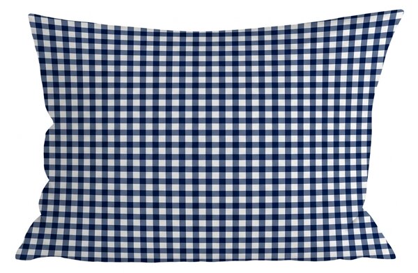 Povlak na polštář z mikrovlákna NAVY GINGHAM 70x90 cm, modro-bílý
