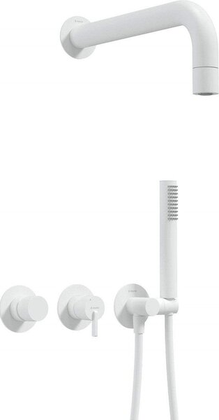 Concealed shower set with hand shower - with horizontal mixer