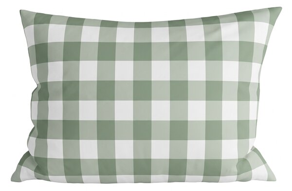 Povlak na polštář z mikrovlákna COUNTRY CHECK 70x90 cm, zeleno-šedý