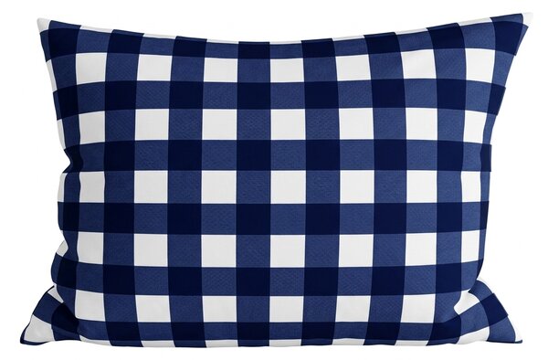 Povlak na polštář z mikrovlákna NAVY GINGHAM 70x90 cm, modro-bílý