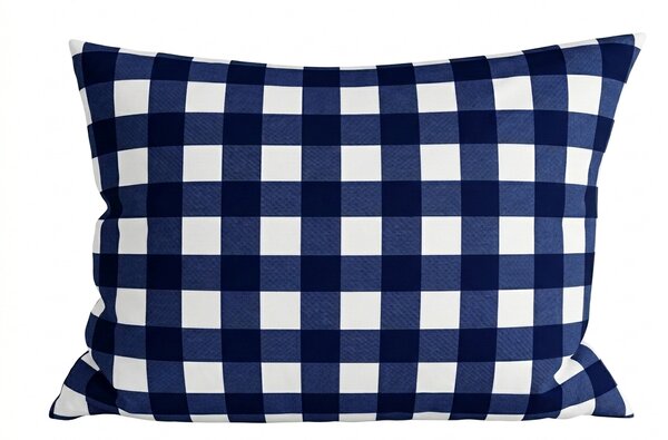 Povlak na polštář z mikrovlákna NAVY GINGHAM 50x70 cm, modro-bílý