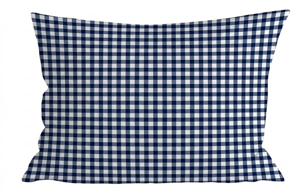 Povlak na polštář z mikrovlákna NAVY GINGHAM 50x70 cm, modro-bílý