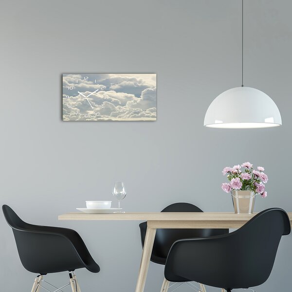 Moderní skleněné hodiny na stěnu Mraky pl_zsp_60x30_f_83322536