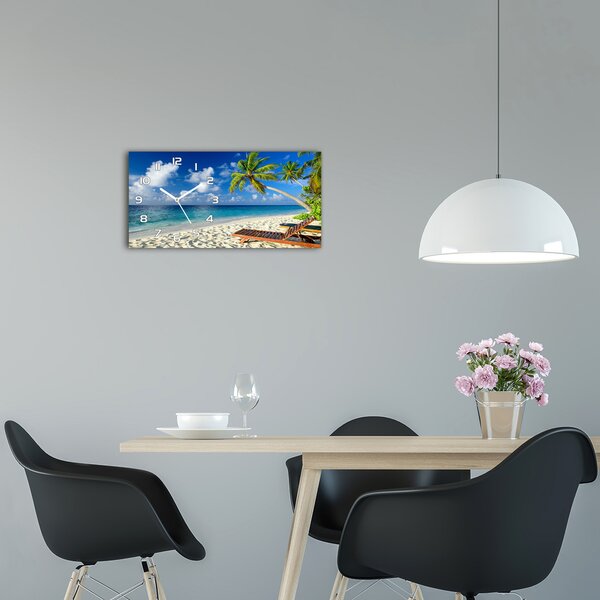 Skleněné hodiny na stěnu Tropická pláž pl_zsp_60x30_f_83358985