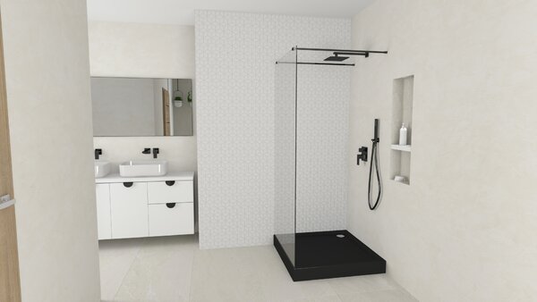 Schedline Favory Plus Black Mat čtvercová sprchová vanička se sifonem 90x90 cm černá 3ST.F1K-9090/C/MG