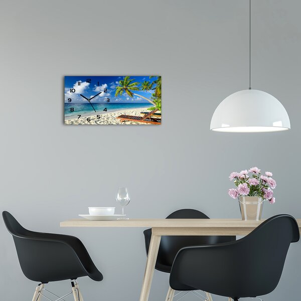 Skleněné hodiny na stěnu Tropická pláž pl_zsp_60x30_f_83358985