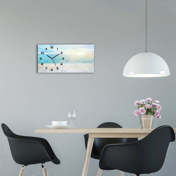 Moderní skleněné hodiny na stěnu Moře pl_zsp_60x30_f_83365745