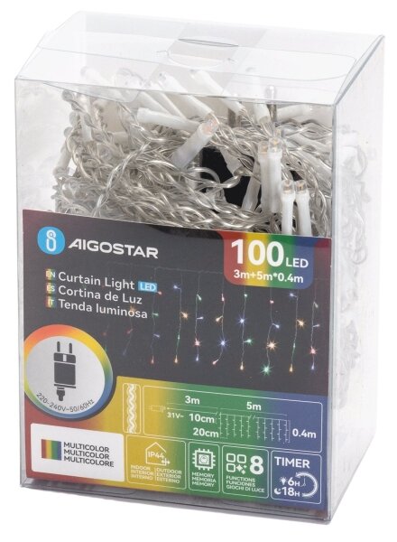 Aigostar - LED Venkovní vánoční řetěz 100xLED/8 funkcí 8x0,4m IP44 multicolor