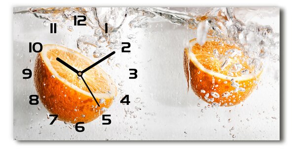 Skleněné hodiny na stěnu Pomeranče pod vodou pl_zsp_60x30_f_83515486