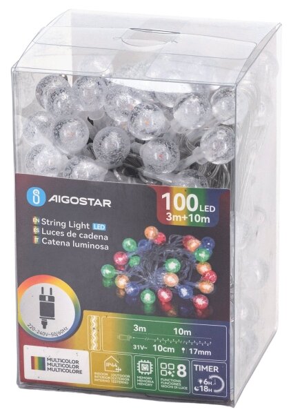 Aigostar - LED Venkovní vánoční řetěz 100xLED/8 funkcí 13m IP44 multicolor