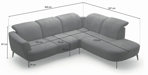 ROHOVÁ SEDAČKA, textil, šedá Sit & More - Sedací soupravy, Online Only