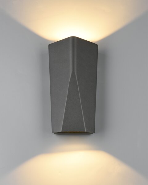 Trio 226560242 LED venkovní ​​nástěnné svítidlo Tay 2x4,5W | 900lm | 3000K | IP65 - horní a spodní osvětlení, antracit