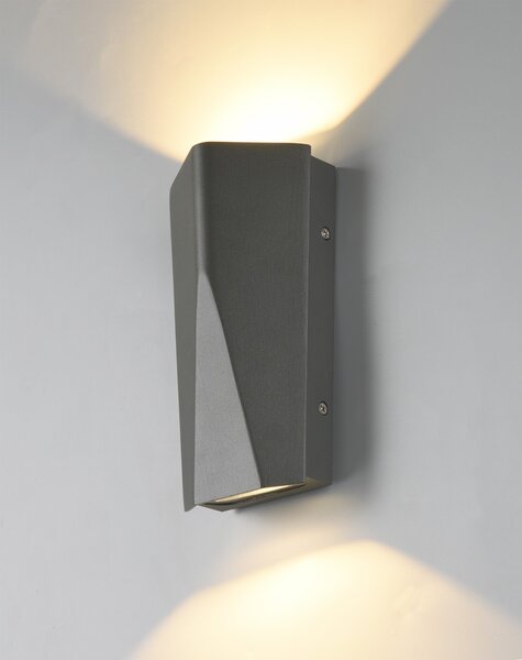 Trio 226560242 LED venkovní ​​nástěnné svítidlo Tay 2x4,5W | 900lm | 3000K | IP65 - horní a spodní osvětlení, antracit
