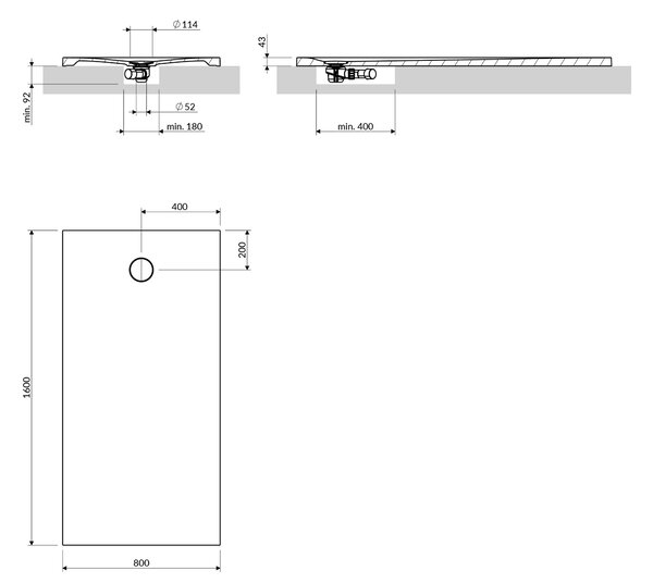 Omnires Aquarock obdélníková sprchová vanička + mřížka 100x90 cm bílá AQUAROCK90-100BM