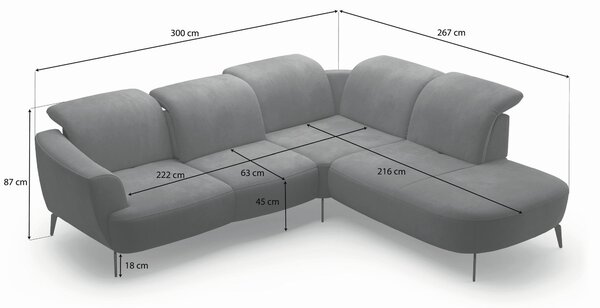 ROHOVÁ SEDAČKA, textil, šedá Sit & More - Sedací soupravy, Online Only