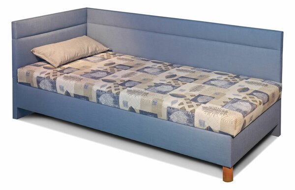 Rohová čalouněná postel jednolůžko VARIANT levá, s úložným prostorem