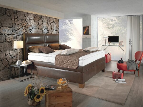 Americká postel boxspring LUIGI 200x200, s úložným prostorem