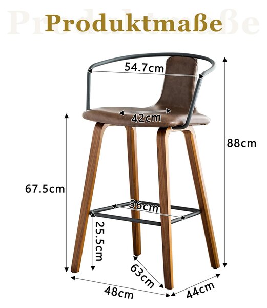 Sada dvou otočných křesel, retro design, potahová látka, masivní dřevěné nohy, 360° otočná (hnědá)