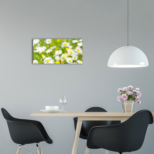 Moderní skleněné hodiny na stěnu Sedmikrásky pl_zsp_60x30_f_84307575