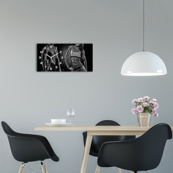 Skleněné hodiny na stěnu tiché Svaly pl_zsp_60x30_f_84441285