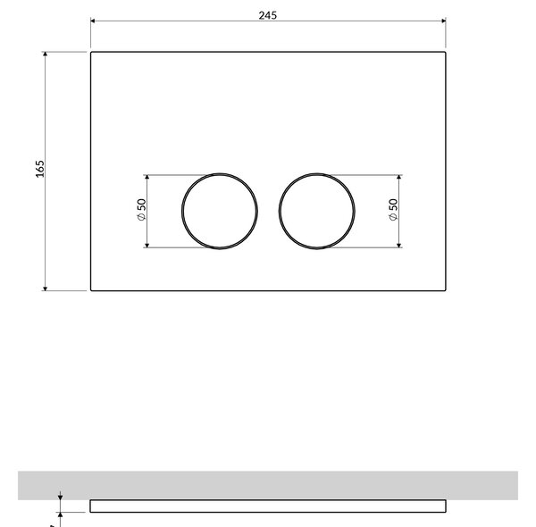 Omnires Minimal splachovací tlačítko pro WC zlatá MPS1GL