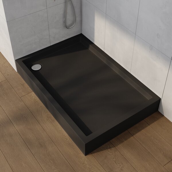 Schedpol Medium Black Mat obdélníková sprchová vanička 120x80 cm černá 3.4738/C/MG