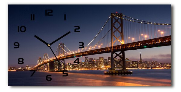 Skleněné hodiny na stěnu Most San Francisco pl_zsp_60x30_f_84925741