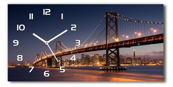 Skleněné hodiny na stěnu Most San Francisco pl_zsp_60x30_f_84925741