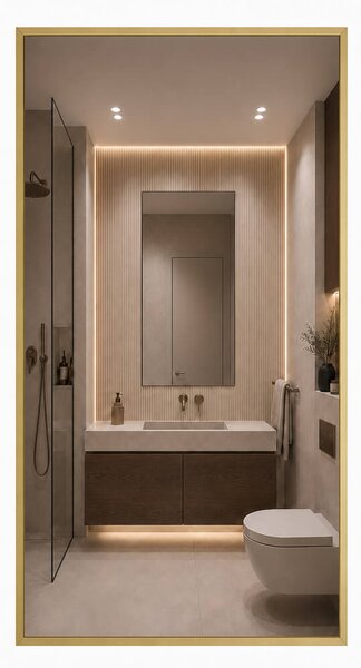 Baltica Design Aluma zrcadlo 50x100 cm obdélníkový zlatá 5904107933528