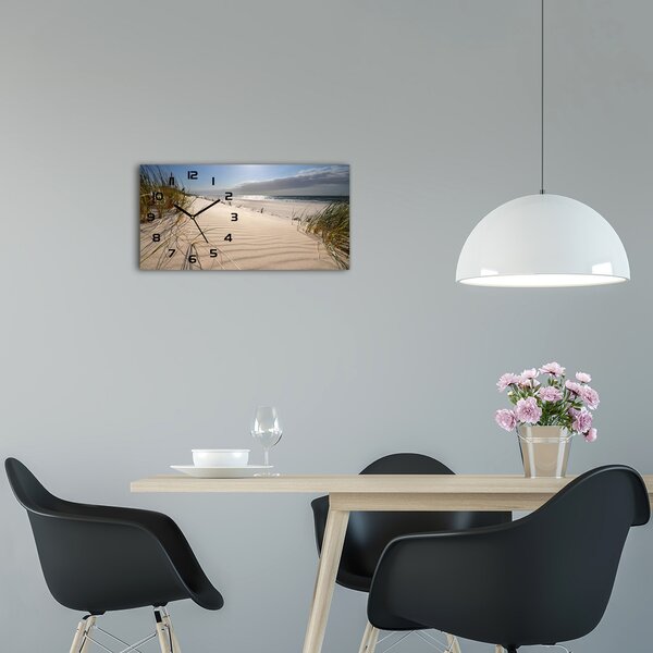 Skleněné hodiny na stěnu tiché Mřežino pláž pl_zsp_60x30_f_84989686