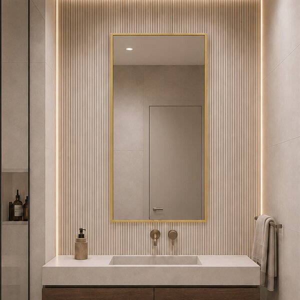 Baltica Design Aluma zrcadlo 50x100 cm obdélníkový zlatá 5904107933528